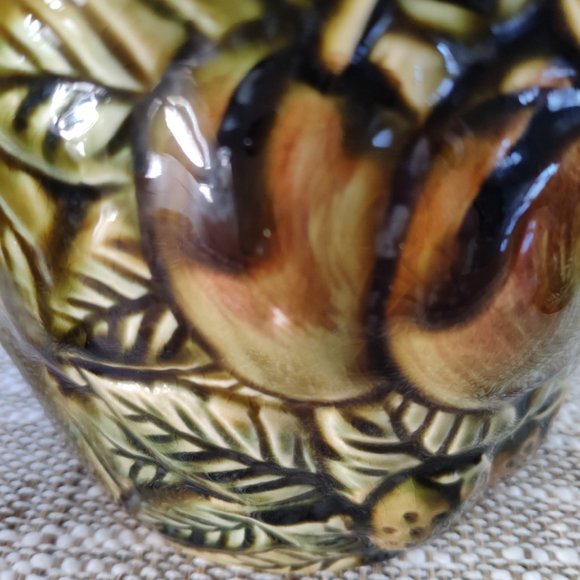 MCM Green Pitcher Set of 3 Reliefed Ceramic VTG Fruit Motif Pitcher and Tumblers - Picture 12 of 12